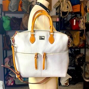 Dooney & Bourke Double Pocket Satchel-white